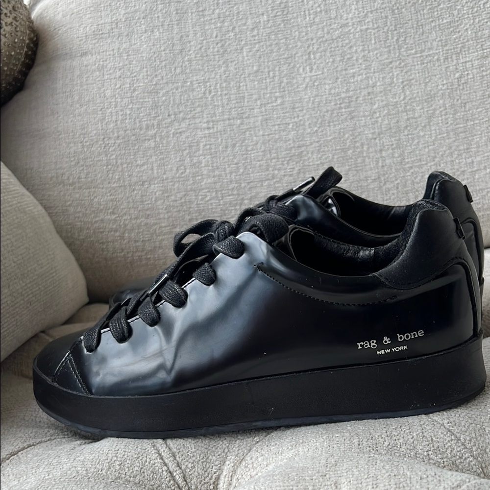 Black Patent Leather Sneakers